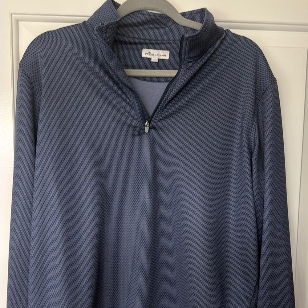 Peter Millar Blue Quarter-Zip Pullover